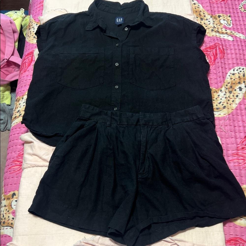 GAP Women's small top and shorts SET black small petite shorts